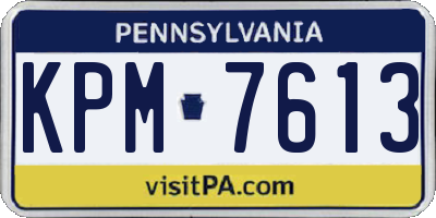 PA license plate KPM7613