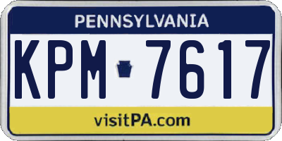 PA license plate KPM7617