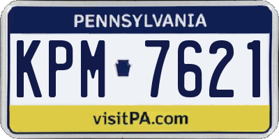 PA license plate KPM7621