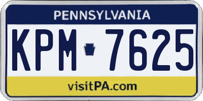 PA license plate KPM7625