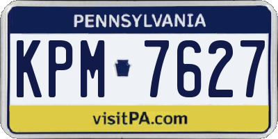 PA license plate KPM7627