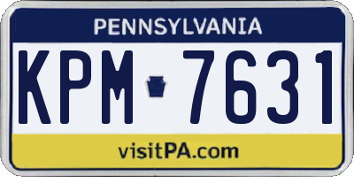 PA license plate KPM7631