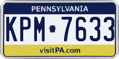 PA license plate KPM7633