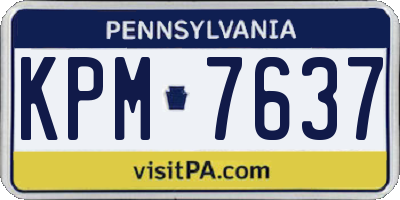 PA license plate KPM7637