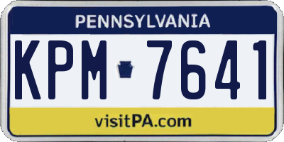 PA license plate KPM7641