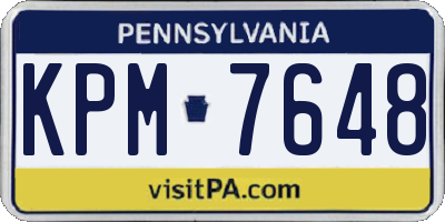 PA license plate KPM7648