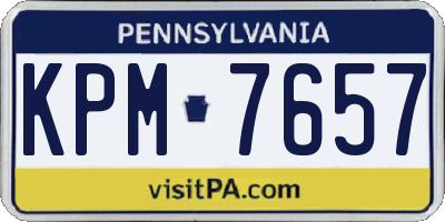 PA license plate KPM7657