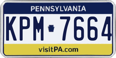 PA license plate KPM7664