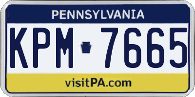PA license plate KPM7665