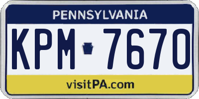 PA license plate KPM7670