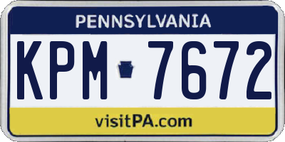 PA license plate KPM7672