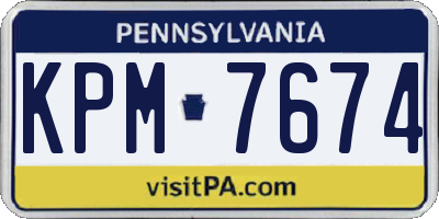 PA license plate KPM7674