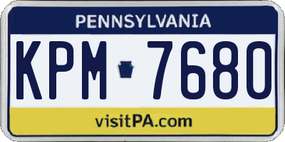 PA license plate KPM7680