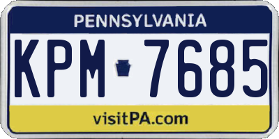 PA license plate KPM7685