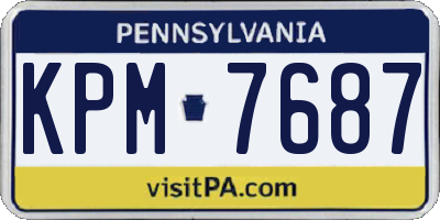 PA license plate KPM7687