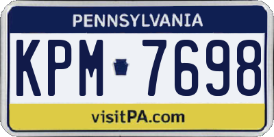 PA license plate KPM7698