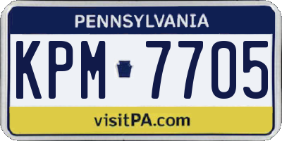 PA license plate KPM7705