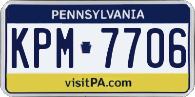 PA license plate KPM7706
