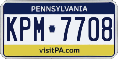 PA license plate KPM7708
