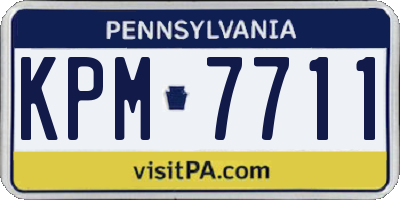 PA license plate KPM7711