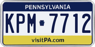 PA license plate KPM7712