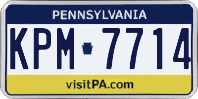 PA license plate KPM7714