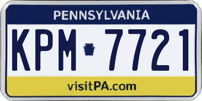 PA license plate KPM7721