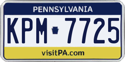PA license plate KPM7725