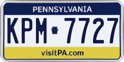 PA license plate KPM7727