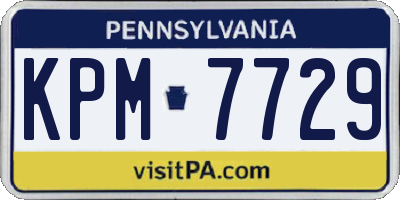 PA license plate KPM7729