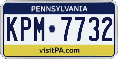 PA license plate KPM7732