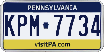 PA license plate KPM7734