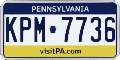 PA license plate KPM7736