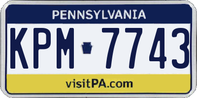 PA license plate KPM7743