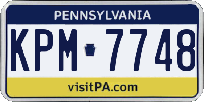 PA license plate KPM7748