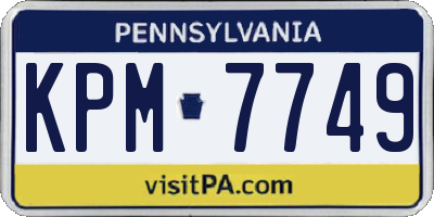 PA license plate KPM7749
