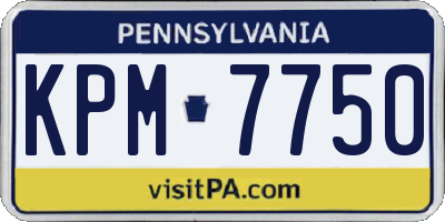PA license plate KPM7750