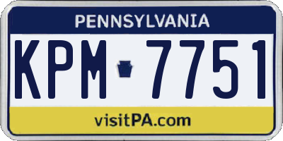 PA license plate KPM7751