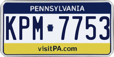 PA license plate KPM7753