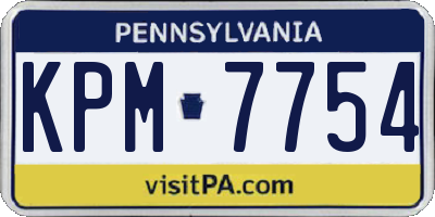 PA license plate KPM7754