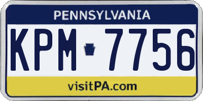 PA license plate KPM7756