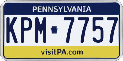 PA license plate KPM7757