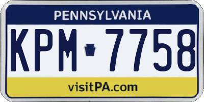PA license plate KPM7758