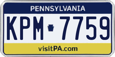 PA license plate KPM7759