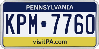 PA license plate KPM7760