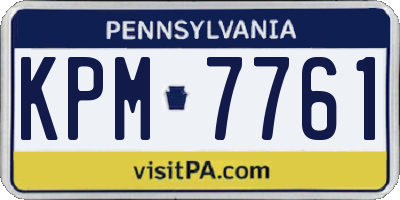 PA license plate KPM7761