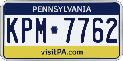 PA license plate KPM7762