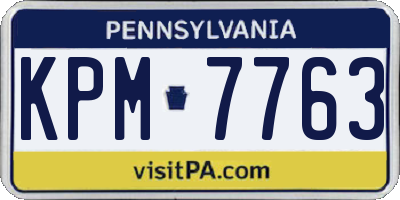PA license plate KPM7763