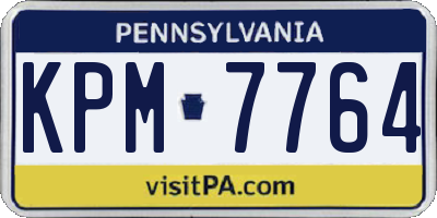PA license plate KPM7764