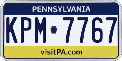 PA license plate KPM7767